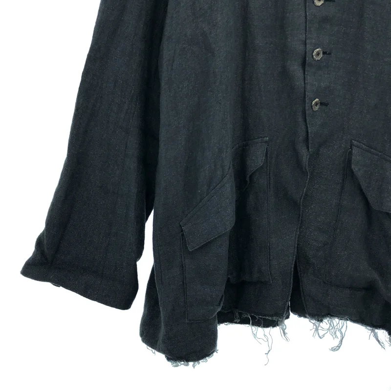 灰草 / ハイクサ | sack jacket リネン カットオフ サックジャケット | 4 | グレー系 | メンズ Gray grass / Haikusa | sack jacket linen cut-off sack jacket | 4