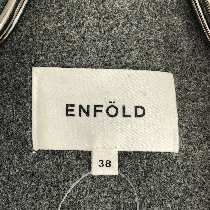 ENFOLD / エンフォルド | ウール 切替 リバーコート | 38 | レディース