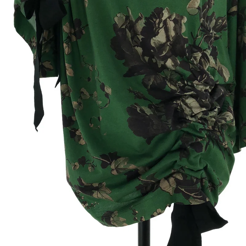 DRIES VAN NOTEN / ドリスヴァンノッテン | コットン プリントギャザー カットソー | S | レディース