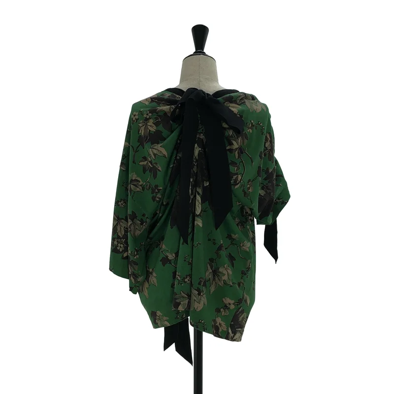 DRIES VAN NOTEN / ドリスヴァンノッテン | コットン プリントギャザー カットソー | S | レディース