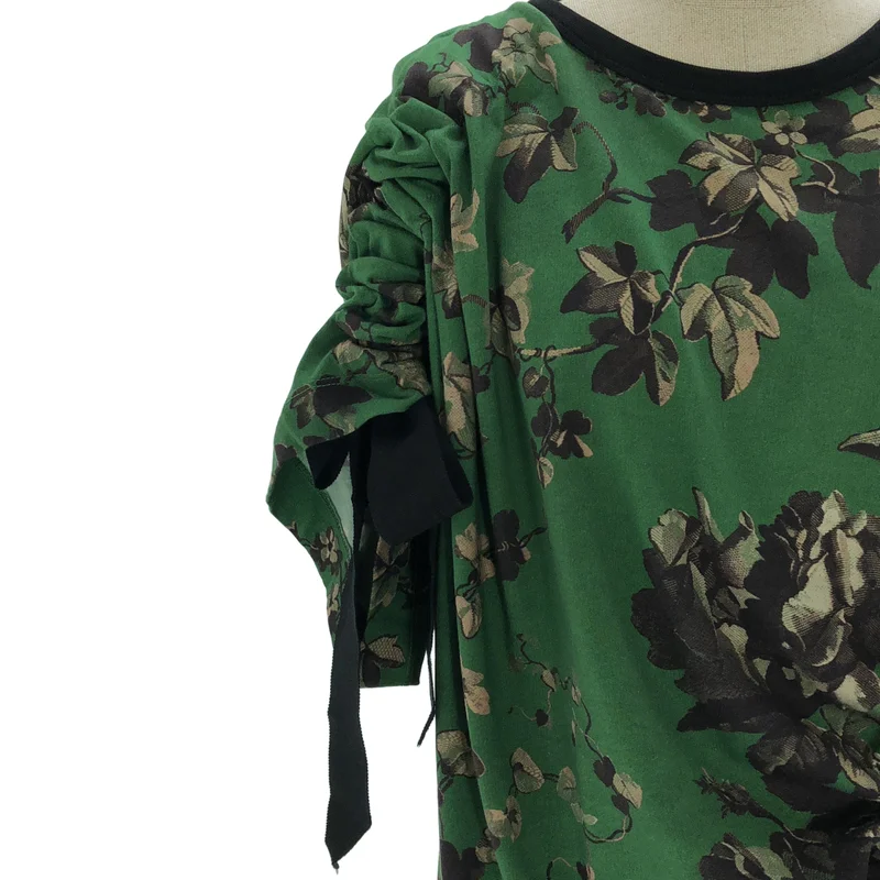 DRIES VAN NOTEN / ドリスヴァンノッテン | コットン プリントギャザー カットソー | S | レディース