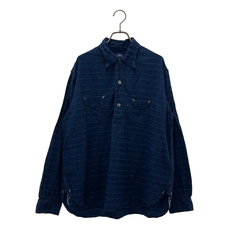 POST O'ALLS / ポストオーバーオールズ | De Luxe Jacquard Indigo ジャガード シャツ | L | メンズ