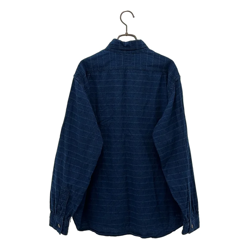 POST O'ALLS / ポストオーバーオールズ | De Luxe Jacquard Indigo ジャガード シャツ | L | メンズ