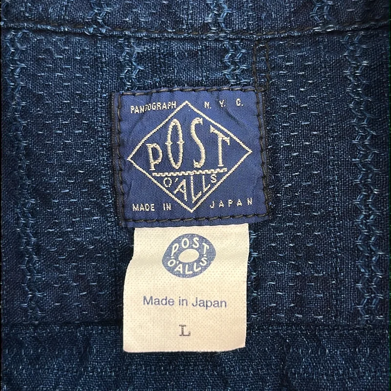 POST O'ALLS / ポストオーバーオールズ | De Luxe Jacquard Indigo ジャガード シャツ | L | メンズ
