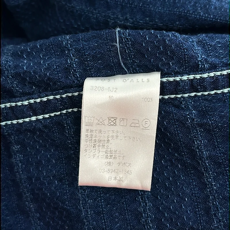 POST O'ALLS / ポストオーバーオールズ | De Luxe Jacquard Indigo ジャガード シャツ | L | メンズ
