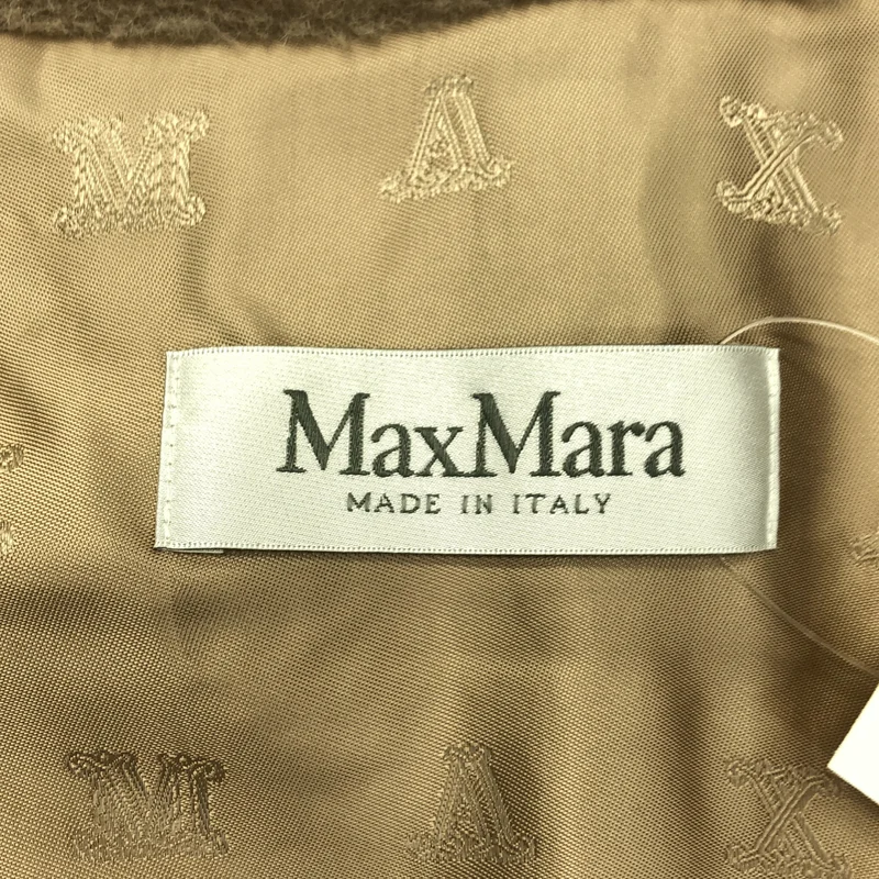 Max Mara / マックスマーラ | アルパカ シルクブレド ボア テディベア ケープ ポンチョ / ロゴ総裏地 | UNI | レディース