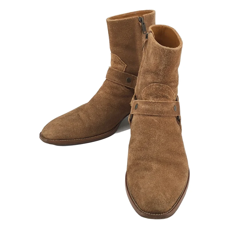 SAINT LAURENT PARIS / サンローランパリ | Classic Wyatt Harness Suede Ring Boot / クラシックワイアット ハーネス スエード リングブーツ | 41 | メンズ
