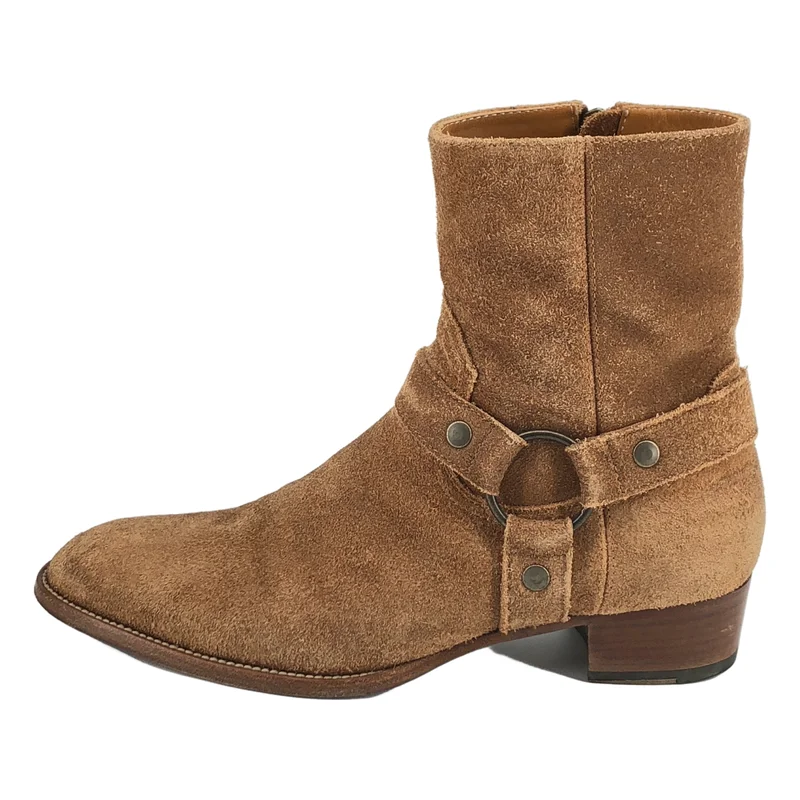 SAINT LAURENT PARIS / サンローランパリ | Classic Wyatt Harness Suede Ring Boot / クラシックワイアット ハーネス スエード リングブーツ | 41 | メンズ
