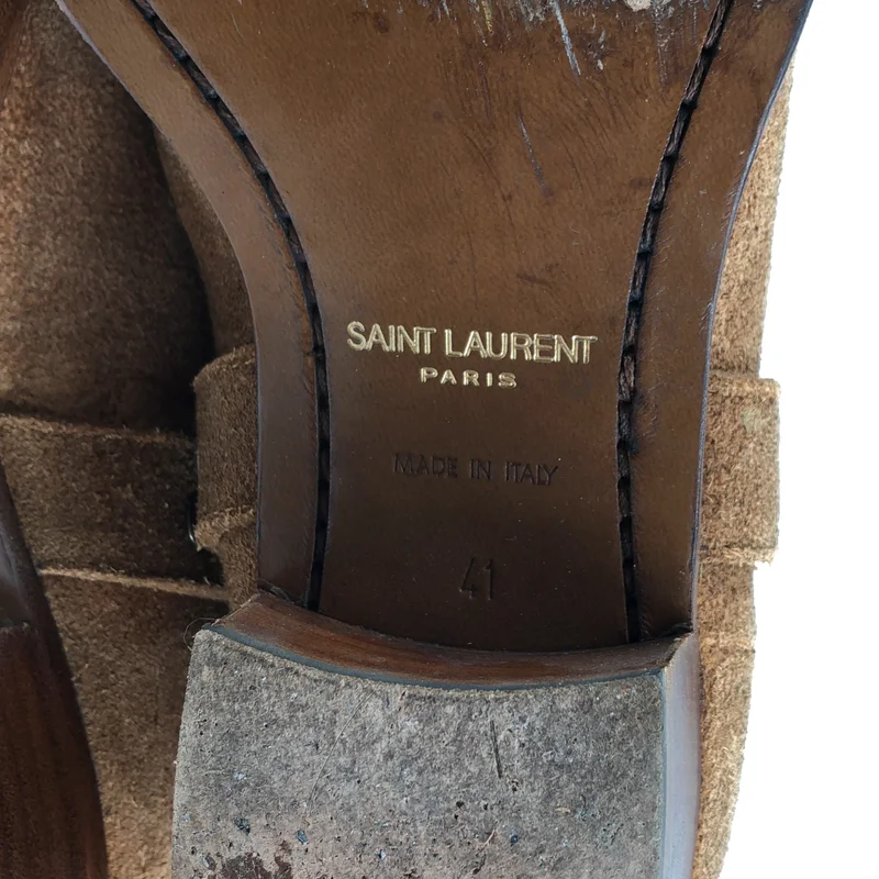 SAINT LAURENT PARIS / サンローランパリ | Classic Wyatt Harness Suede Ring Boot / クラシックワイアット ハーネス スエード リングブーツ | 41 | メンズ