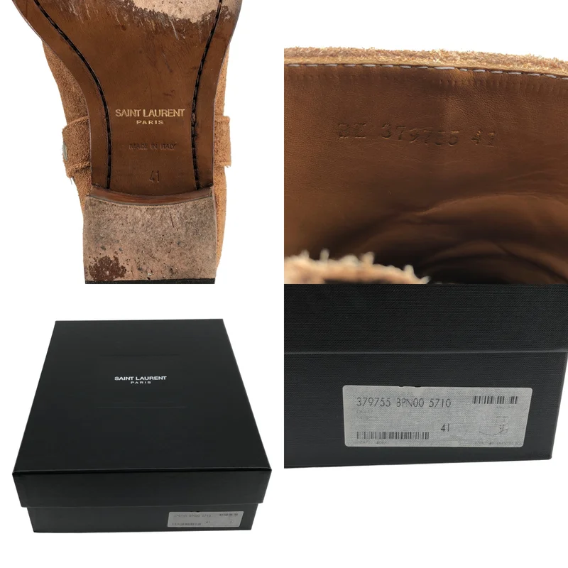 SAINT LAURENT PARIS / サンローランパリ | Classic Wyatt Harness Suede Ring Boot / クラシックワイアット ハーネス スエード リングブーツ | 41 | メンズ