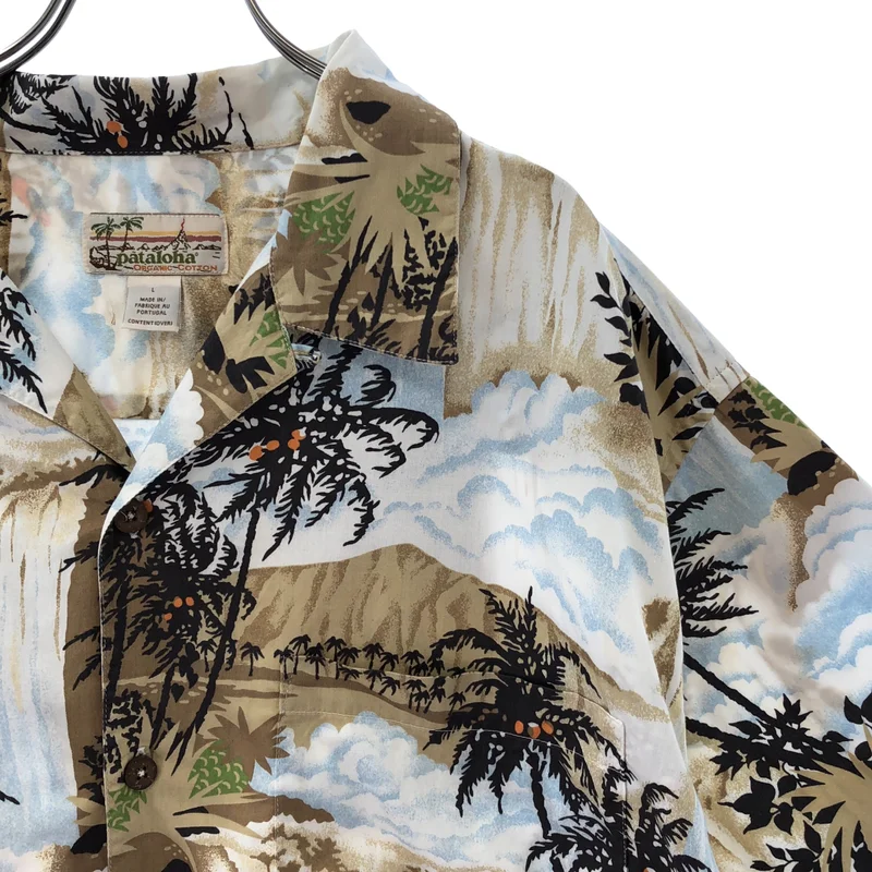 pataloha patagonia / パタゴニアパタロハ | コットン ヤシ アロハ オープンカラー シャツ | L | メンズ