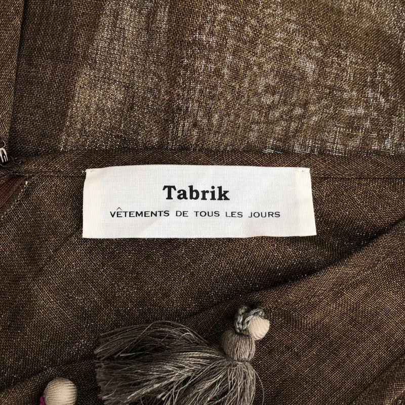 tabrik / タブリク | リネン ボンボン装飾 ノースリーブチュニック ブラウス |