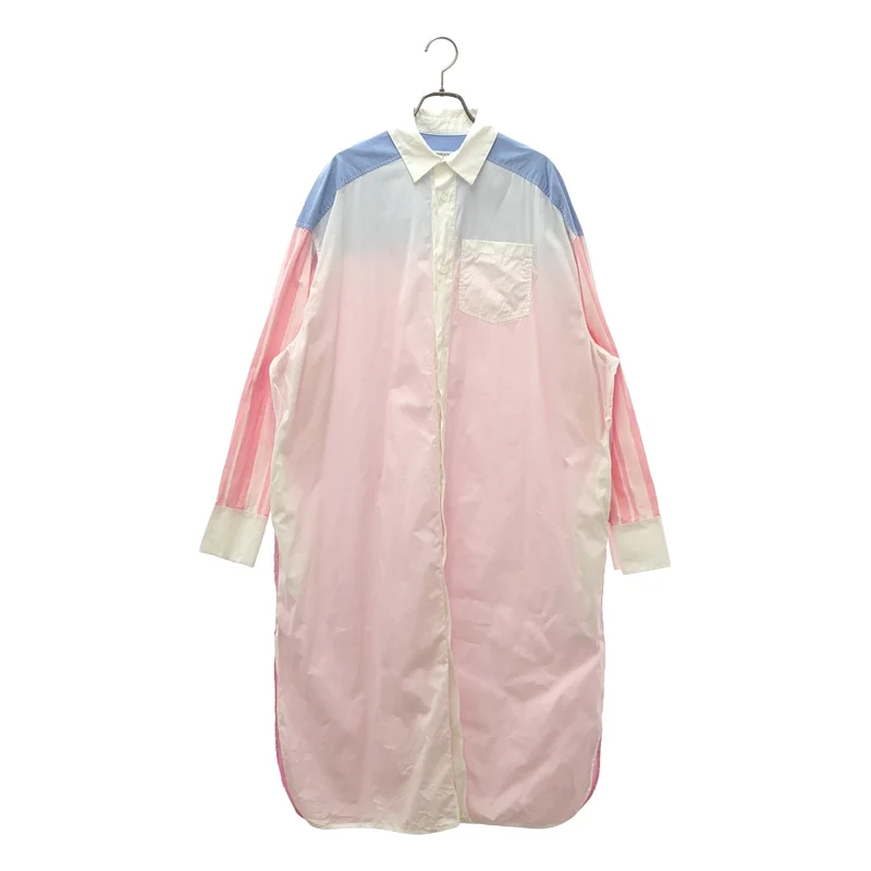 MAISON KITSUNE / メゾンキツネ | 2022AW | COLORBLOCK SHIRT DRESS / コットン カラーブロック シャツワンピース | 36 | レディース