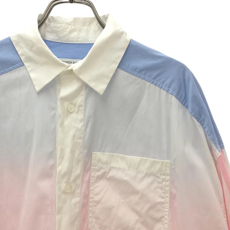 MAISON KITSUNE / メゾンキツネ | 2022AW | COLORBLOCK SHIRT DRESS / コットン カラーブロック シャツワンピース | 36 | レディース