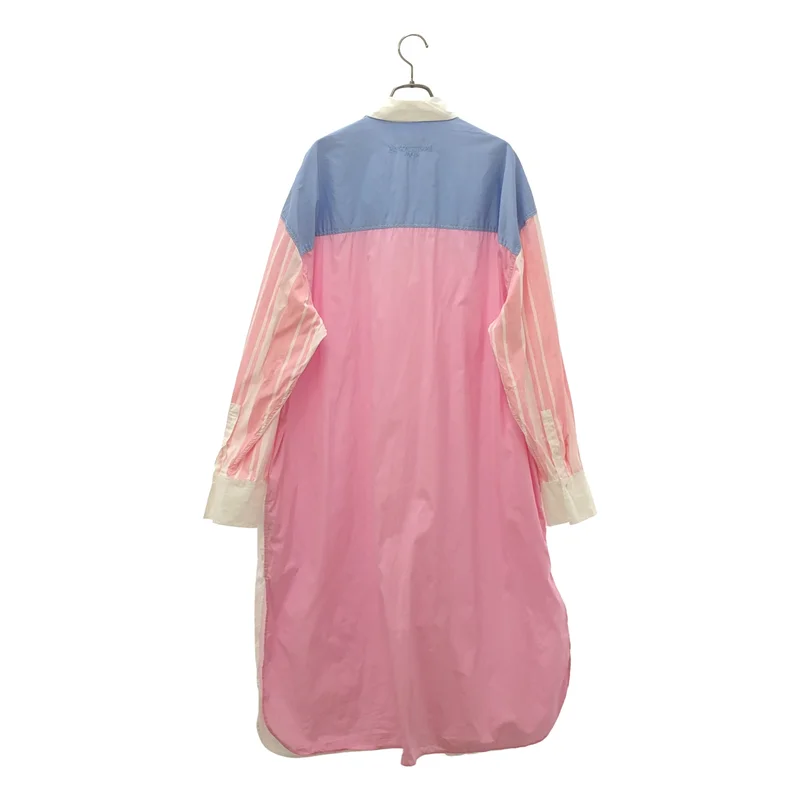 MAISON KITSUNE / メゾンキツネ | 2022AW | COLORBLOCK SHIRT DRESS / コットン カラーブロック シャツワンピース | 36 | レディース