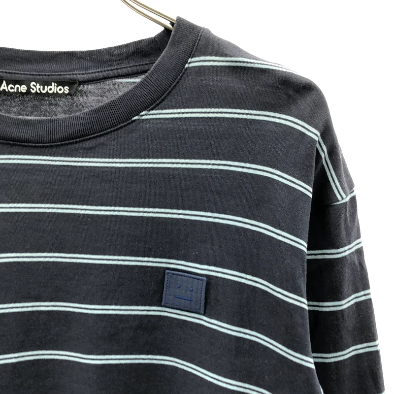 Acne Studios / アクネストゥディオズ | フェイスパッチ コットン ボーダー カットソー | XXS | レディース
