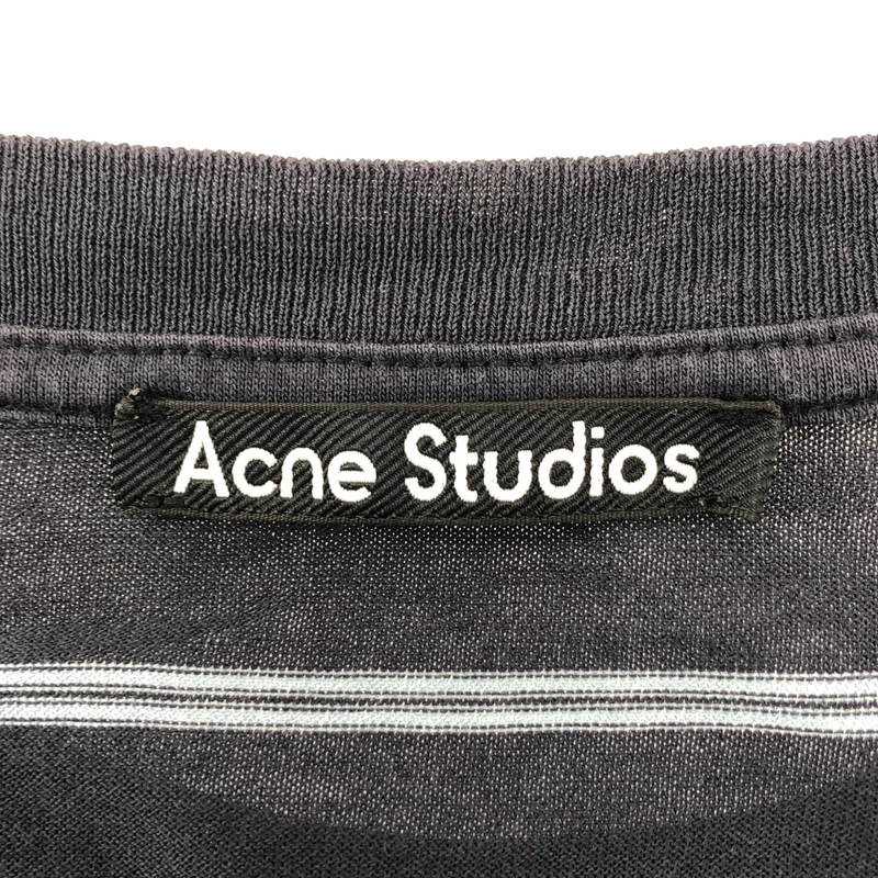 Acne Studios / アクネストゥディオズ | フェイスパッチ コットン ボーダー カットソー | XXS | レディース