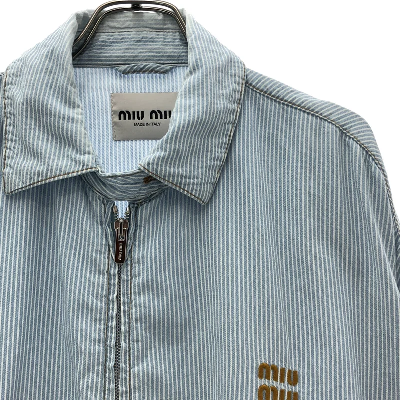 miu miu / ミュウミュウ | シャンブレー ストライプジャケット | 40 | レディース