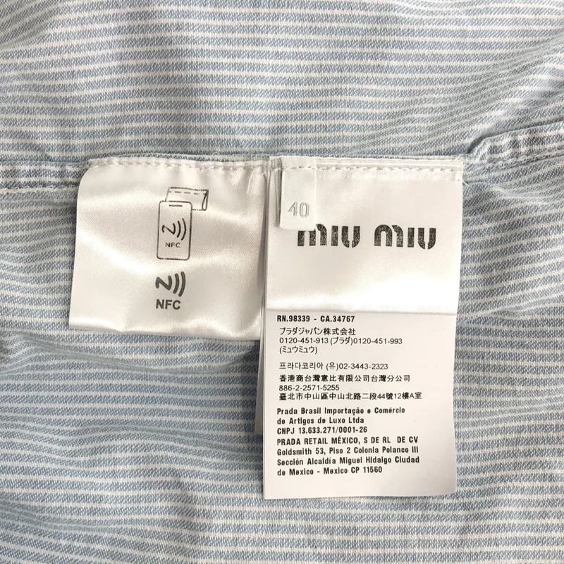 miu miu / ミュウミュウ | シャンブレー ストライプジャケット | 40 | レディース