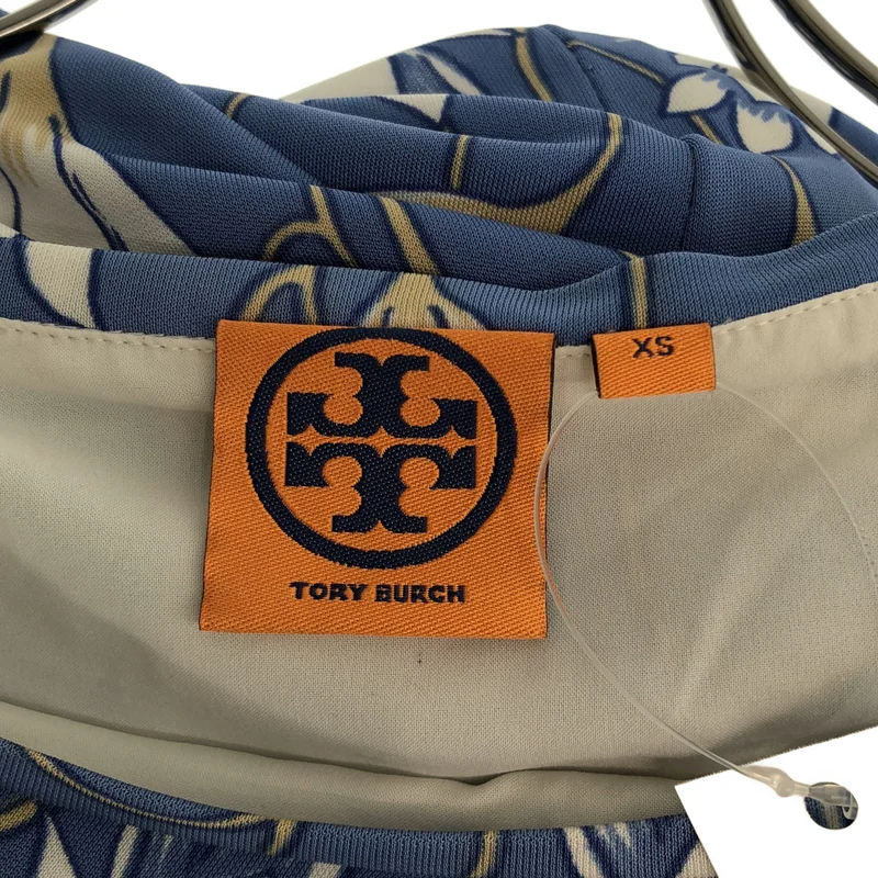 TORY BURCH / トリーバーチ | レーヨン 総柄 フラワー ロゴ ノースリーブ ワンピース / 裏地付き | XS | レディース