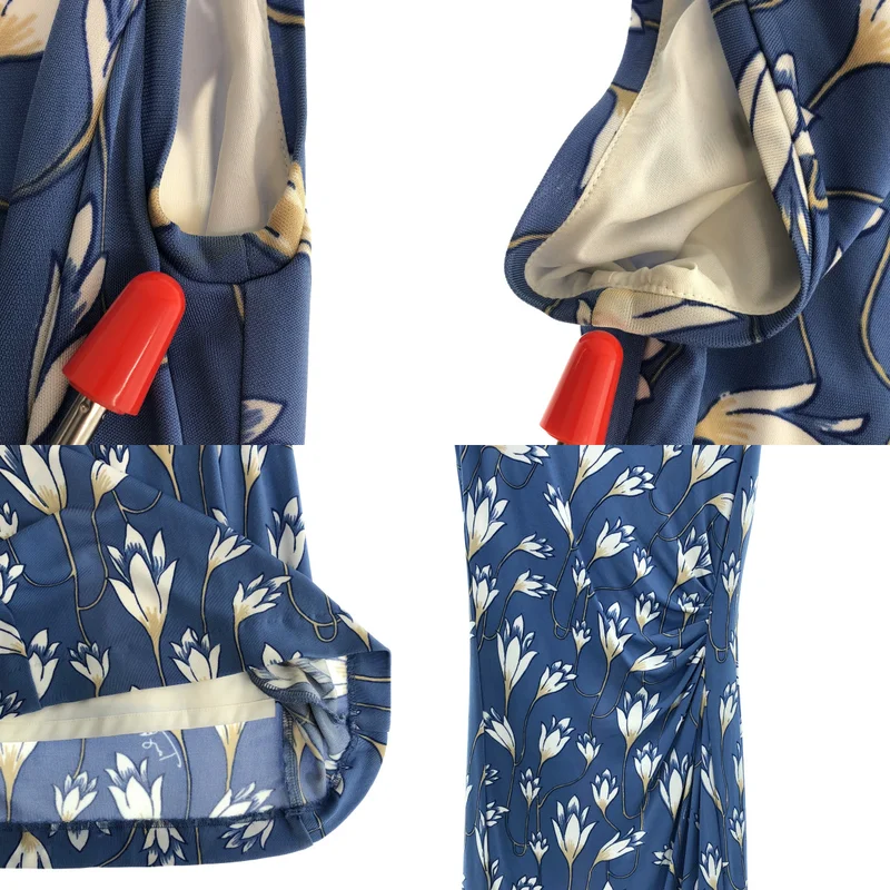 TORY BURCH / トリーバーチ | レーヨン 総柄 フラワー ロゴ ノースリーブ ワンピース / 裏地付き | XS | レディース