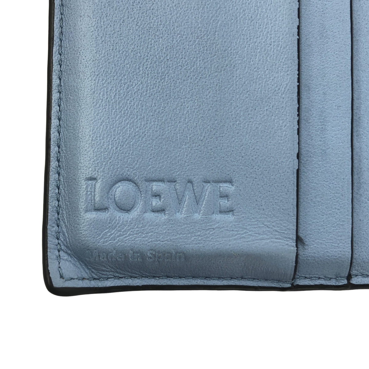LOEWE / ロエベ | SGC COMPACT ZIP WALLET / アナグラム ロゴ レザー コンパクト ウォレット 財布 | オフホワイト/ブルー/イエロー系 | レディース LOEWE / ロエベ | SGC COMPACT ZIP WALLET / アナグラム ロゴ レザー