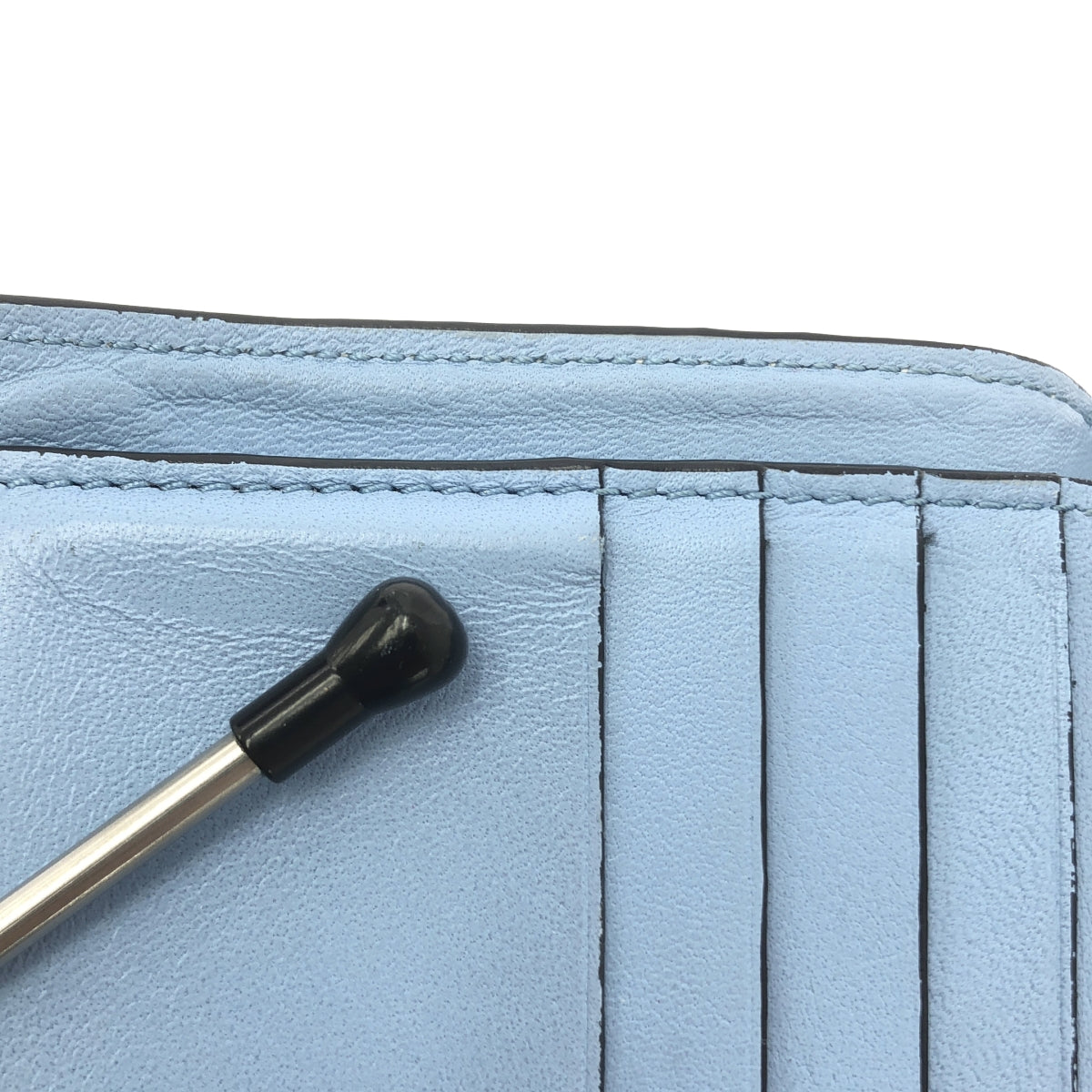 LOEWE / ロエベ | SGC COMPACT ZIP WALLET / アナグラム ロゴ レザー コンパクト ウォレット 財布 | オフホワイト/ブルー/イエロー系 | レディース LOEWE / ロエベ | SGC COMPACT ZIP WALLET / アナグラム ロゴ レザー