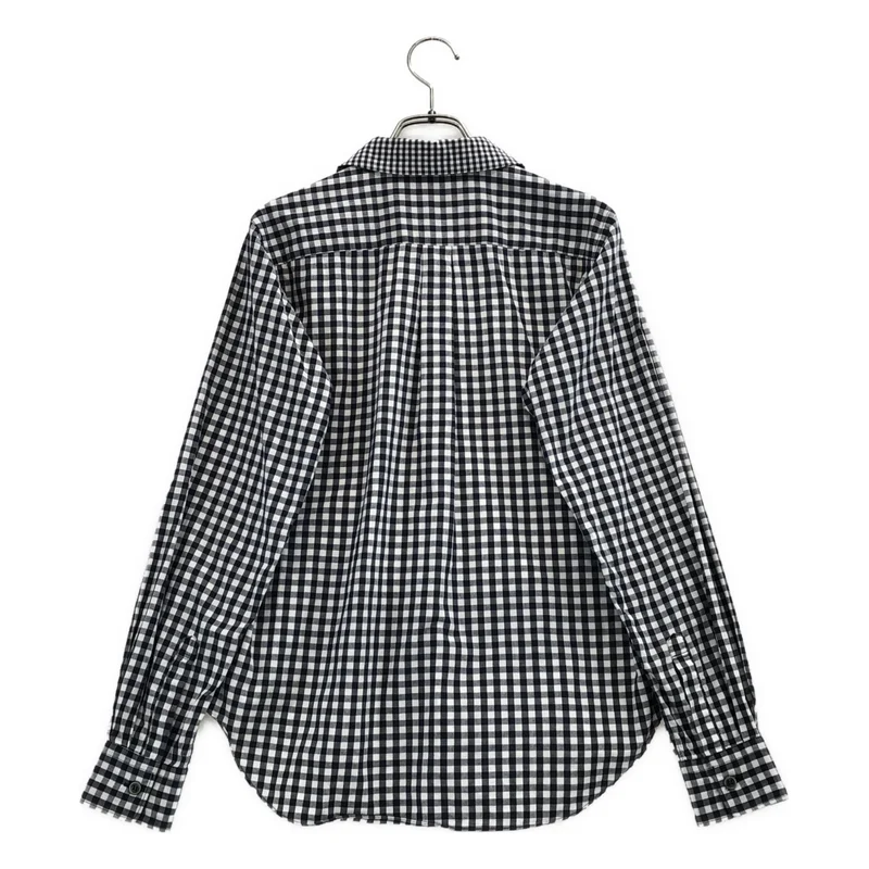 BLACK COMME des GARCONS / ブラックコムデギャルソン | コットン チェック ラウンドカラー 切替シャツ | XS | メンズ