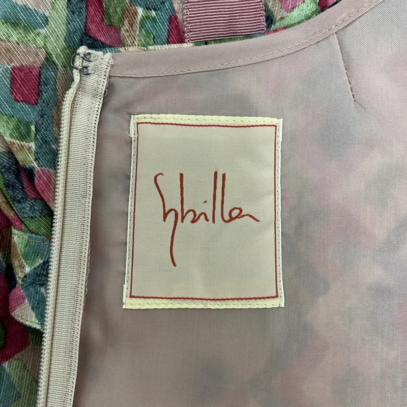 SYBILLA / シビラ | リネン シルク 総柄 プルオーバーワンピース |