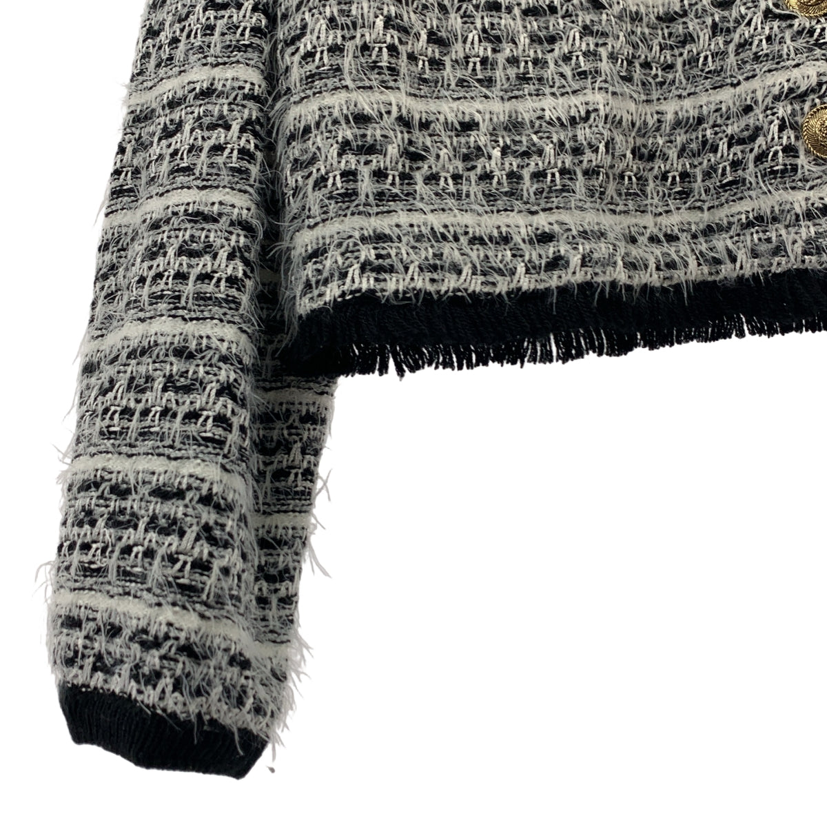 ジャケット・アウター foufou knit tweed no collar jacket foufou / フーフー | Tweed no collar jacket ツイード ニット