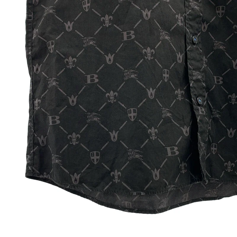BURBERRY BLACK LABEL / バーバリーブラックレーベル | 総柄 ロゴボタン シャツ | 2 | メンズ