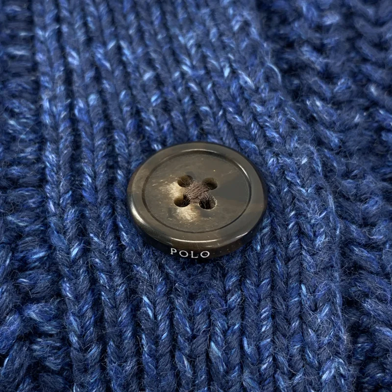 POLO BY RALPH LAUREN / ポロバイラルフローレン | リネン コットン ワンポイントポニー ロゴボタン ニット カーディガン | M | レディース
