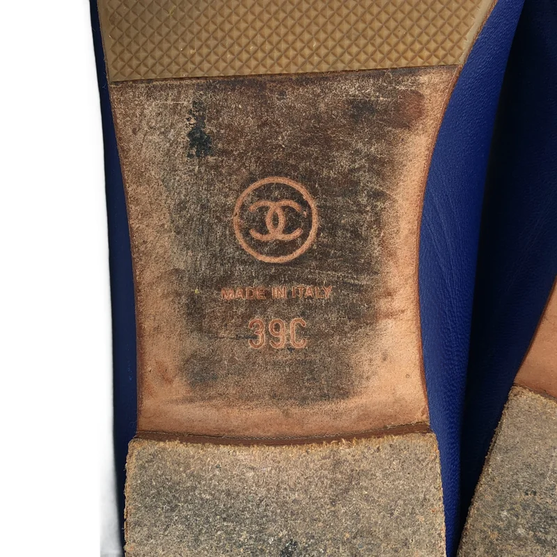 CHANEL / シャネル | ココマーク バイカラー フラットパンプス | 39C | レディース