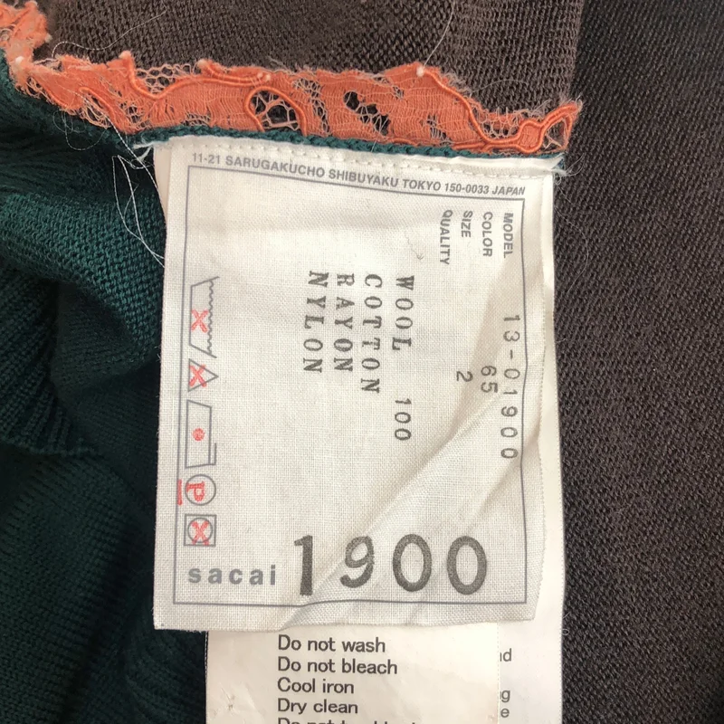 sacai / サカイ | レースドッキング Vネックニット 13-01900 | 2 | レディース