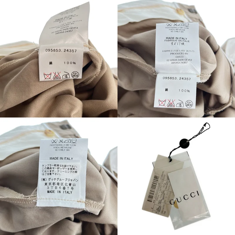 GUCCI / グッチ | コットン ベルテッド ロールアップ ワークパンツ | 38 | レディース