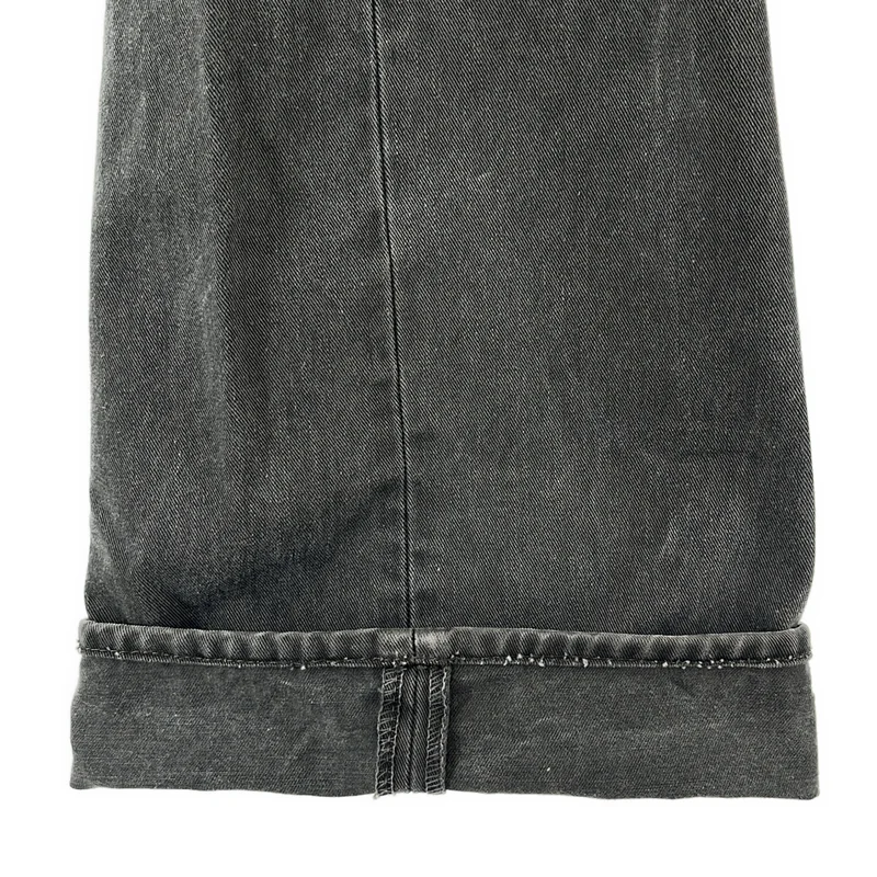 TAIGA TAKAHASHI / タイガタカハシ | LOT.209 Buckle - Backed Trousers / ブラックデニム ワイドパンツ | 30 | メンズ