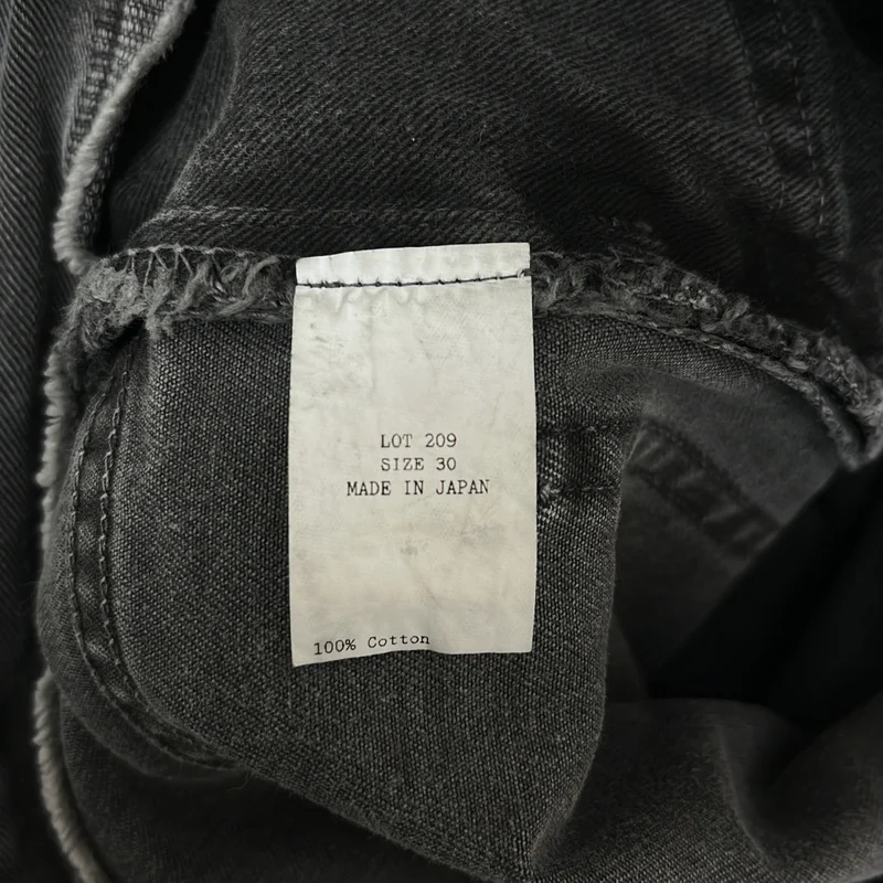 TAIGA TAKAHASHI / タイガタカハシ | LOT.209 Buckle - Backed Trousers / ブラックデニム ワイドパンツ | 30 | メンズ