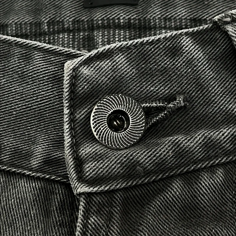 TAIGA TAKAHASHI / タイガタカハシ | LOT.209 Buckle - Backed Trousers / ブラックデニム ワイドパンツ | 30 | メンズ