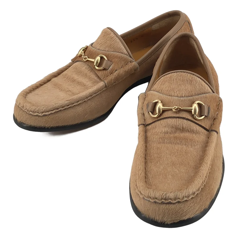 GUCCI / グッチ | ハラコ ホースビット ローファー | 35 1/2 | レディース