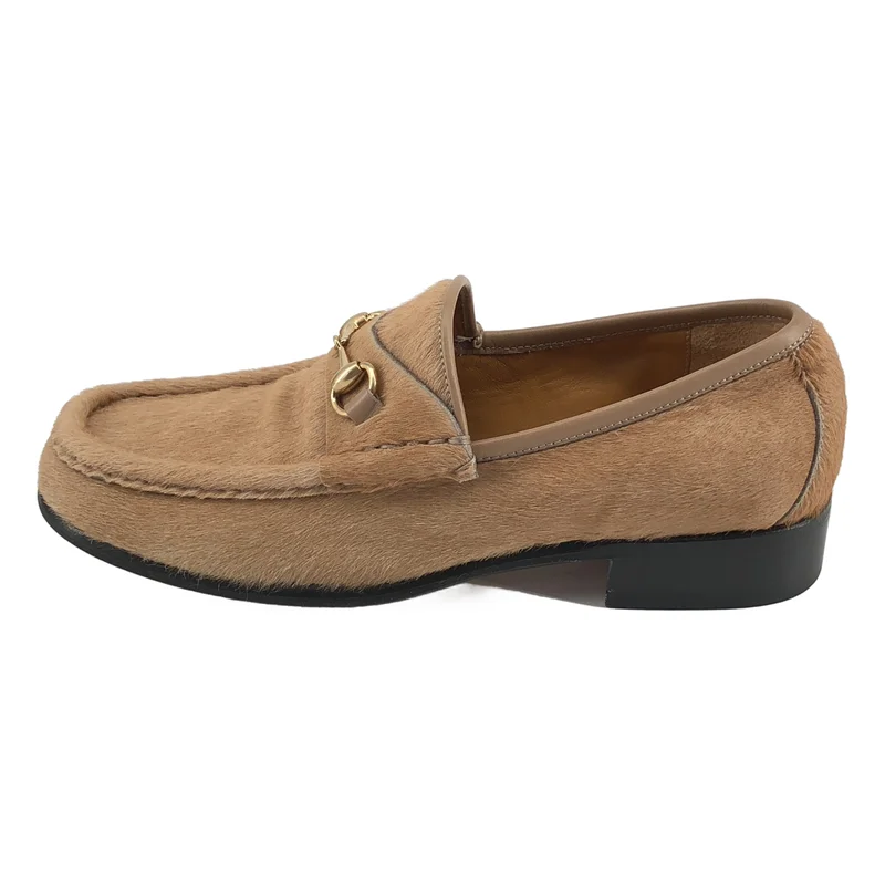 GUCCI / グッチ | ハラコ ホースビット ローファー | 35 1/2 | レディース