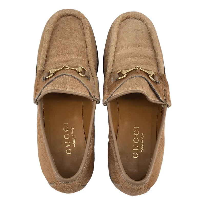 GUCCI / グッチ | ハラコ ホースビット ローファー | 35 1/2 | レディース