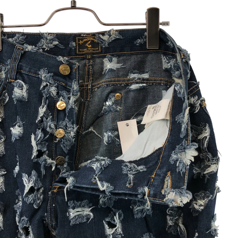 Vivienne Westwood ANGLOMANIA / ヴィヴィアンウエストウッドアングロマニア | 1990s | カット＆スラッシュ ストレートデニムパンツ | 32 | メンズ