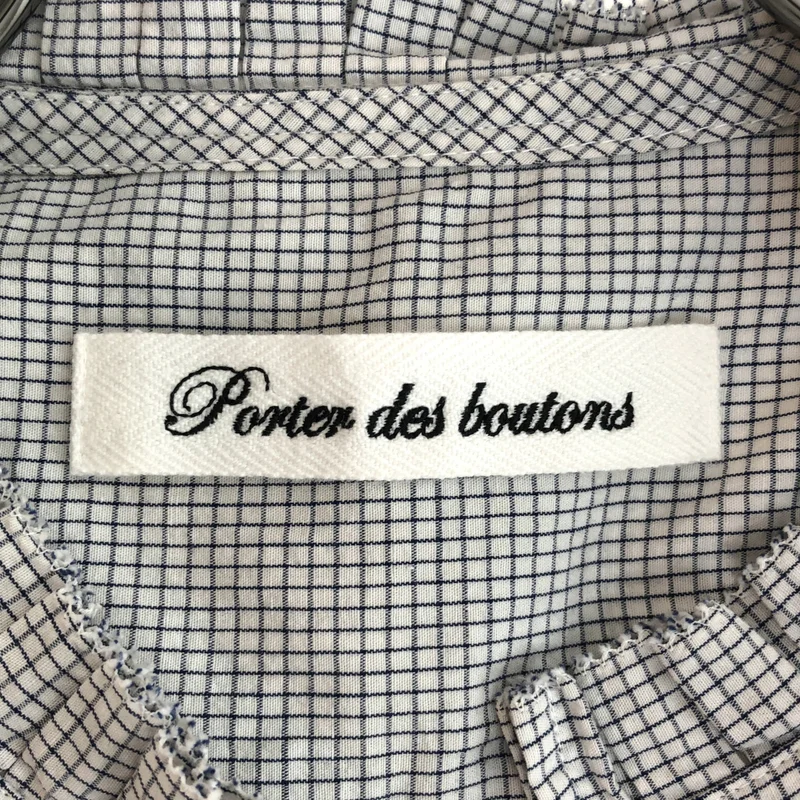 PORTER DES BOUTONS / ポルテデブトン | チェック フリルカラー シャツ |