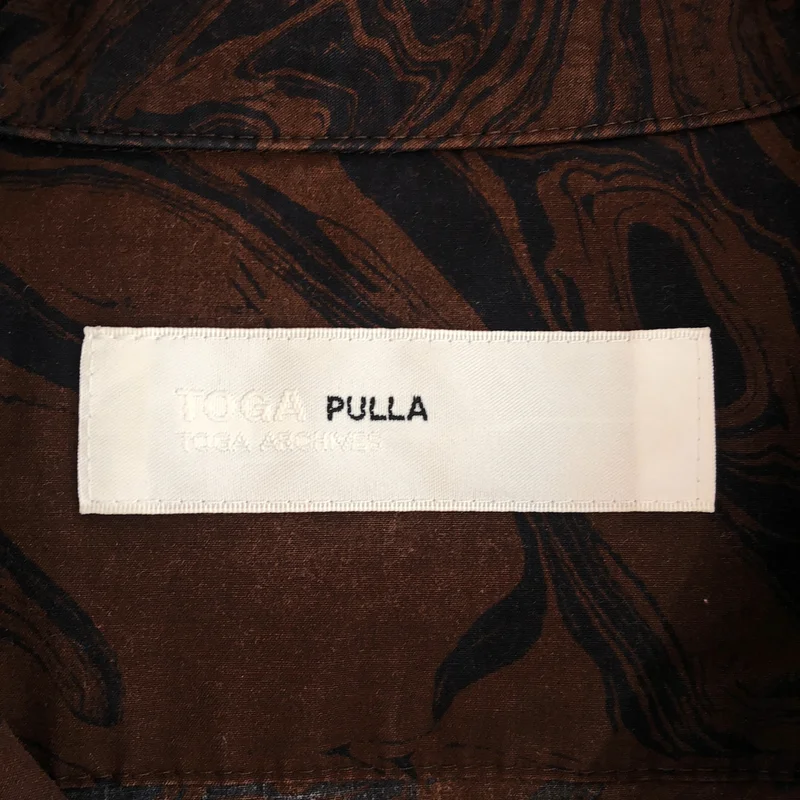 TOGA PULLA / トーガプルラ | コットン  マーブルプリント オープンカラーシャツ | 36 | レディース