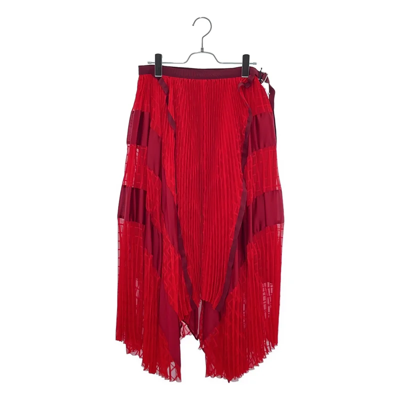sacai / サカイ | チェック切替 プリーツ ラップスカート | 3 | レディース