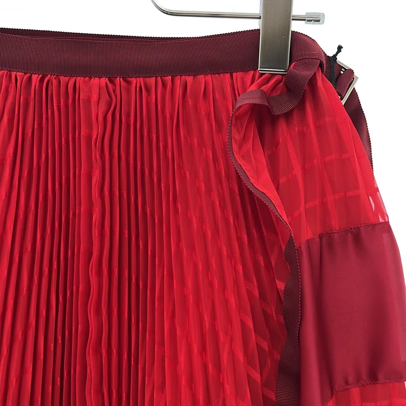 sacai / サカイ | チェック切替 プリーツ ラップスカート | 3 | レディース