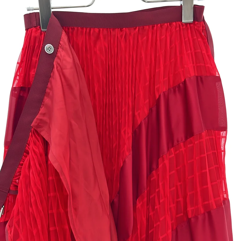 sacai / サカイ | チェック切替 プリーツ ラップスカート | 3 | レディース