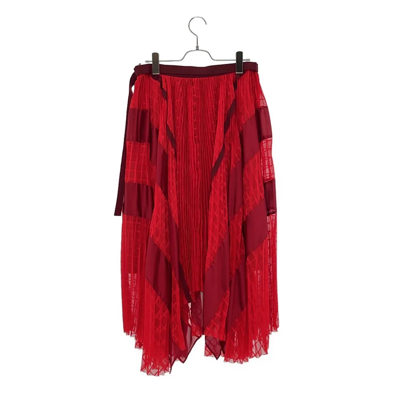 sacai / サカイ | チェック切替 プリーツ ラップスカート | 3 | レディース