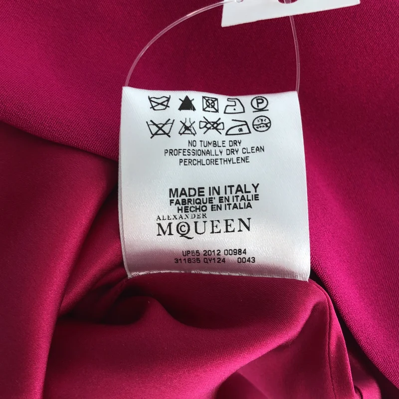 ALEXANDER MCQUEEN / アレキサンダーマックイーン | シルク ドレープ Vネック ドレス ワンピース | 40 | レディース
