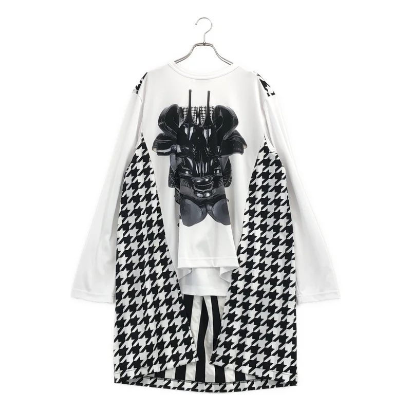 COMME des GARCONS HOMME PLUS / コムデギャルソンオムプリュス | 2021AW | 千鳥柄 プリント レイヤード カットソー | M | メンズ